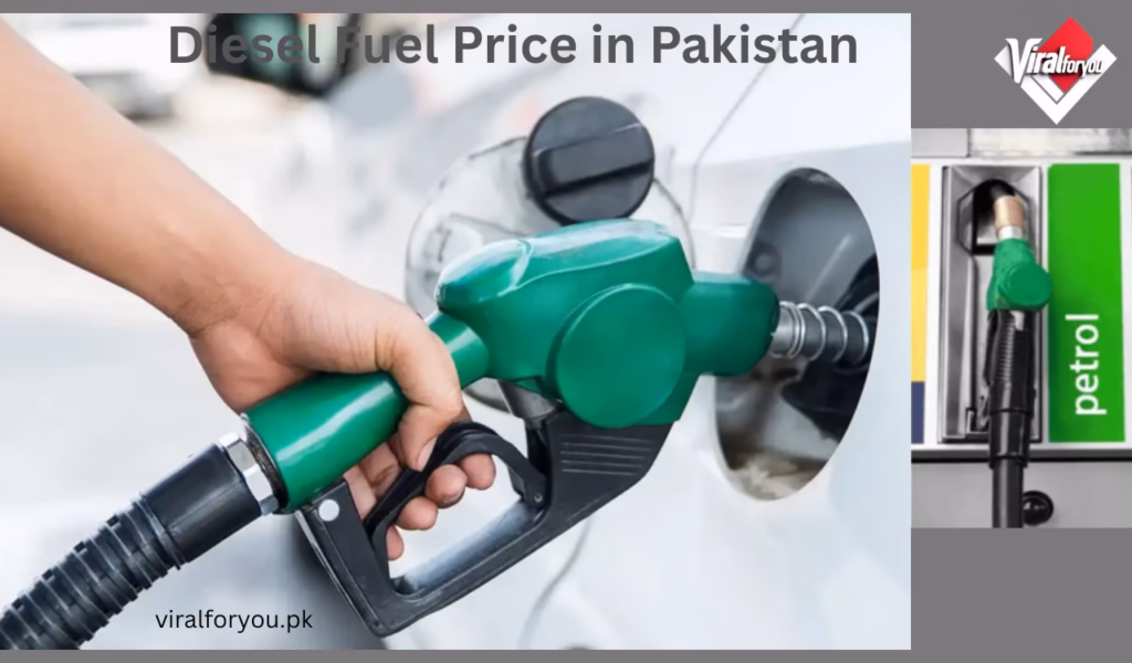 Diesel fuel price board in Pakistan showing increased rates with vehicles at a fuel station
