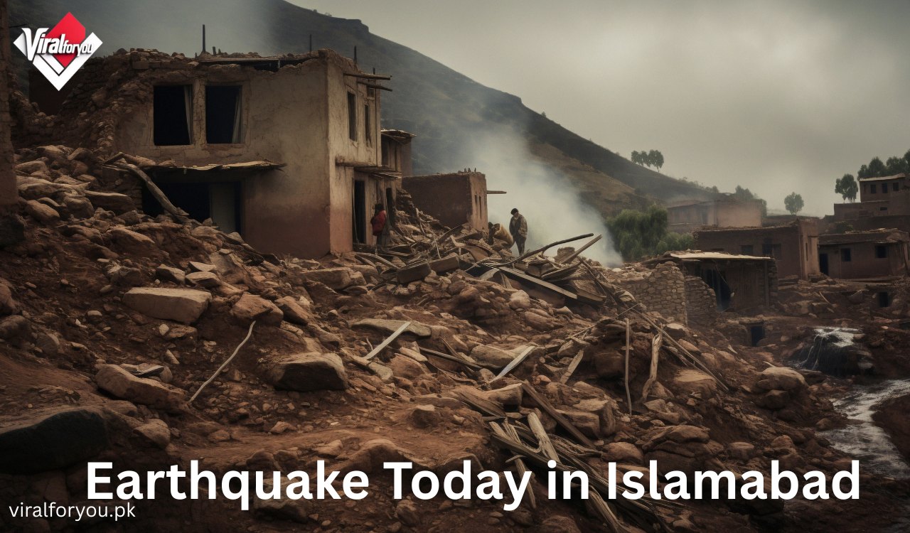 Residents gather in open areas after earthquake tremors were felt across Islamabad.