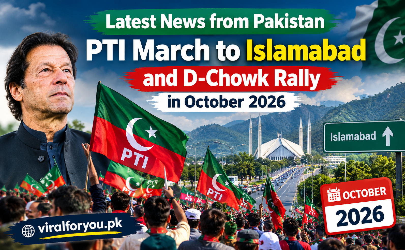 PTI rally in Islamabad with security arrangements and Pakistani flags