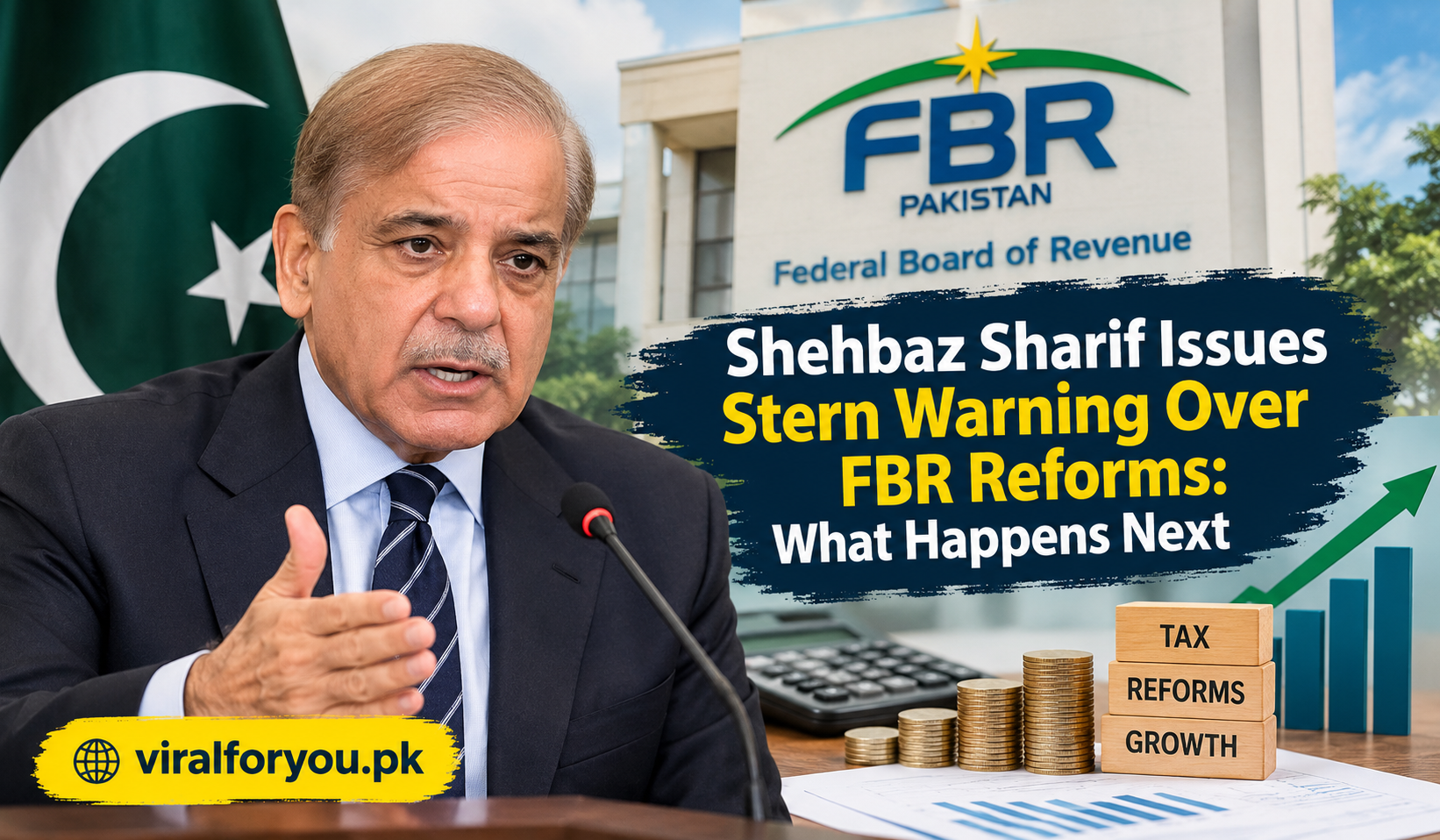 Shehbaz Sharif announces FBR reforms in Pakistan to improve tax collection and transparency.